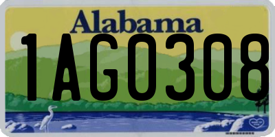 AL license plate 1AG0308