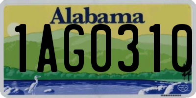 AL license plate 1AG0310