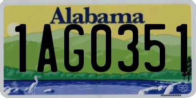 AL license plate 1AG0351