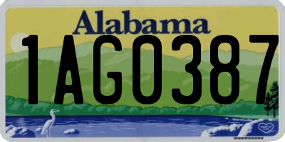 AL license plate 1AG0387