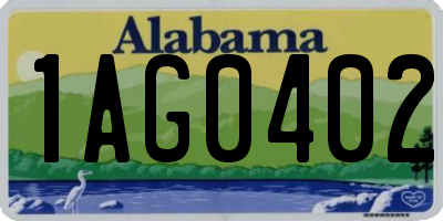 AL license plate 1AG0402