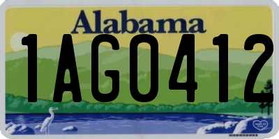AL license plate 1AG0412