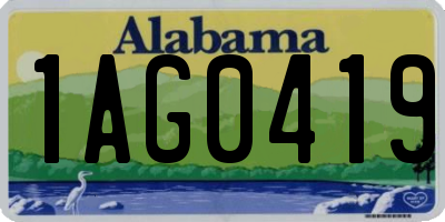 AL license plate 1AG0419