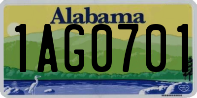 AL license plate 1AG0701