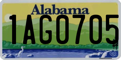AL license plate 1AG0705
