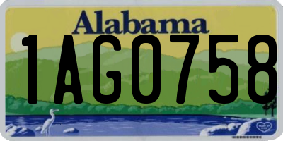 AL license plate 1AG0758
