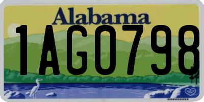 AL license plate 1AG0798