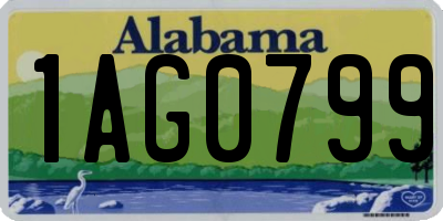 AL license plate 1AG0799