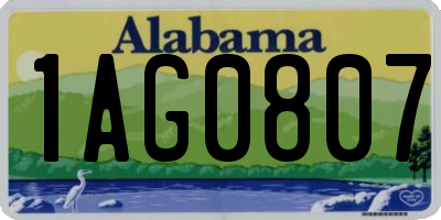 AL license plate 1AG0807