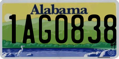 AL license plate 1AG0838