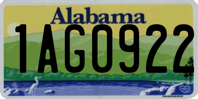 AL license plate 1AG0922