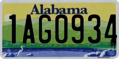 AL license plate 1AG0934