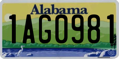 AL license plate 1AG0981