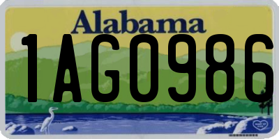 AL license plate 1AG0986
