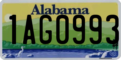 AL license plate 1AG0993
