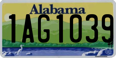 AL license plate 1AG1039