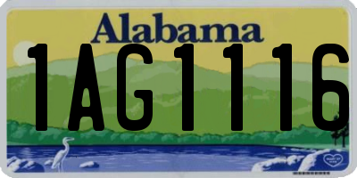 AL license plate 1AG1116