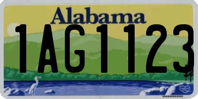 AL license plate 1AG1123