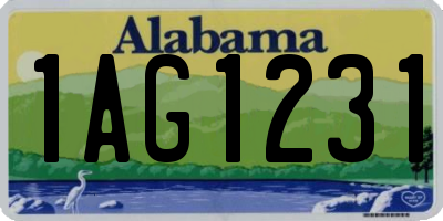 AL license plate 1AG1231