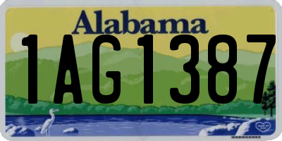 AL license plate 1AG1387