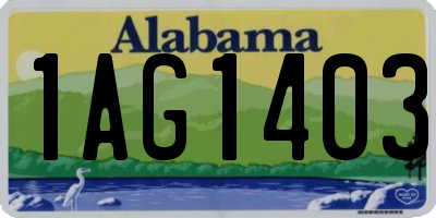 AL license plate 1AG1403