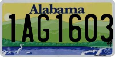 AL license plate 1AG1603