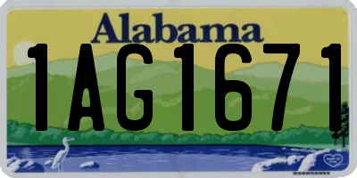AL license plate 1AG1671