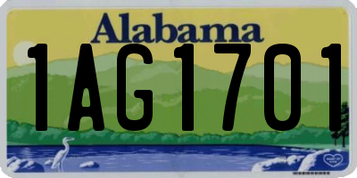 AL license plate 1AG1701