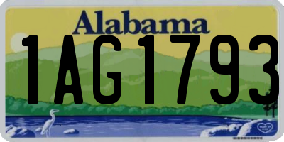 AL license plate 1AG1793