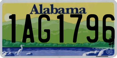 AL license plate 1AG1796