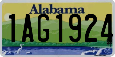 AL license plate 1AG1924