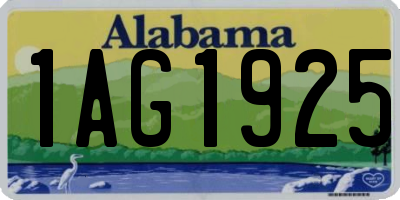 AL license plate 1AG1925
