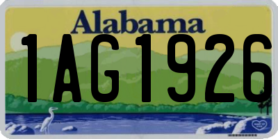 AL license plate 1AG1926