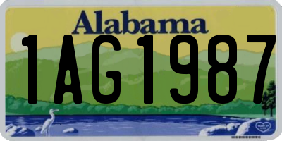 AL license plate 1AG1987