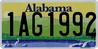 AL license plate 1AG1992