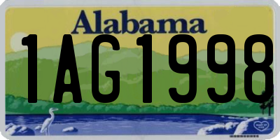 AL license plate 1AG1998