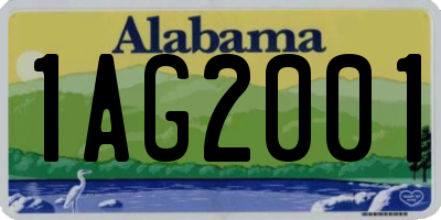 AL license plate 1AG2001