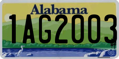 AL license plate 1AG2003