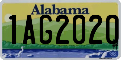 AL license plate 1AG2020