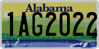 AL license plate 1AG2022