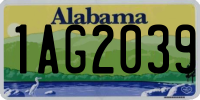 AL license plate 1AG2039