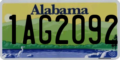 AL license plate 1AG2092