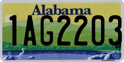 AL license plate 1AG2203