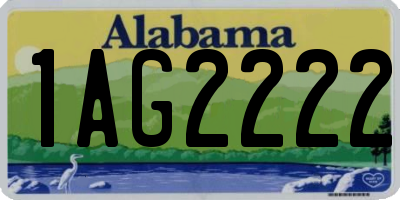 AL license plate 1AG2222