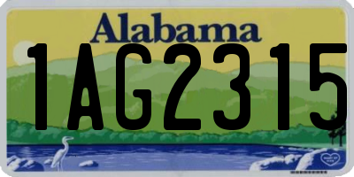 AL license plate 1AG2315
