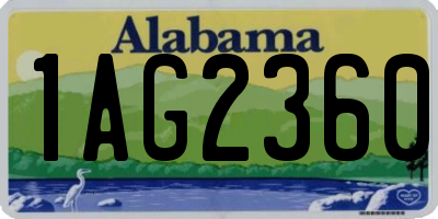 AL license plate 1AG2360