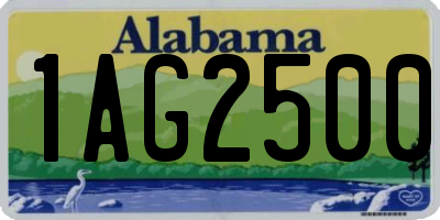 AL license plate 1AG2500