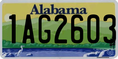 AL license plate 1AG2603