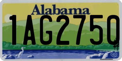 AL license plate 1AG2750