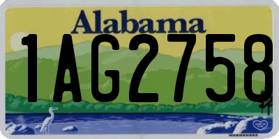 AL license plate 1AG2758